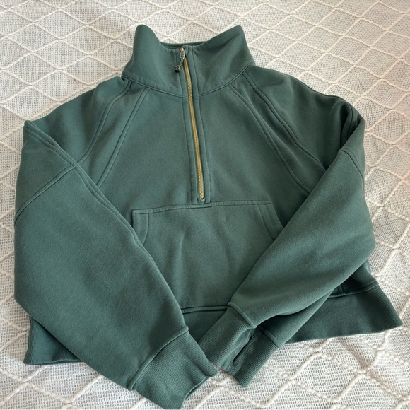 lululemon athletica Tops - Lululemon Women’s Scuba Oversized Funnel Neck Half-zip. Green. M/L